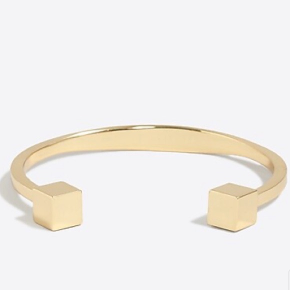 J.Crew Antique Gold Square End Bangle Bracelet